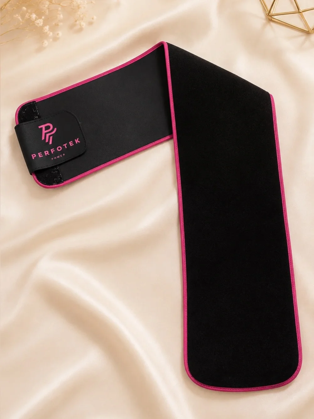 Perfotek Power Waist Trimmer Belt 45” Black Pink Workout Fitness